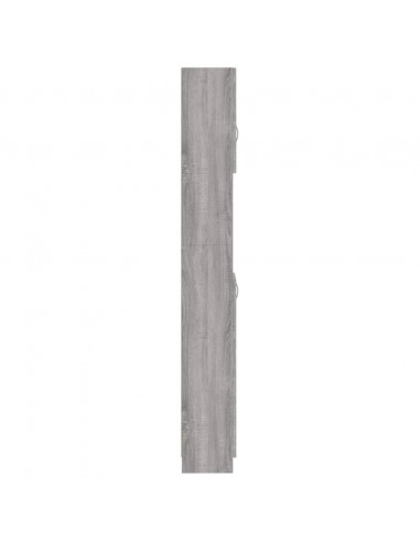 Armadietto Bagno Grigio Sonoma 32x25,5x190 cm Legno Multistrato