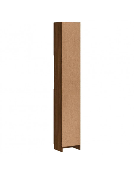 Armadietto Bagno Rovere Marrone 32x25,5x190cm Legno Multistrato