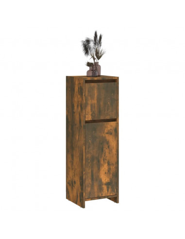 Armadietto Bagno Rovere Fumo 30x30x95 cm in Legno Multistrato