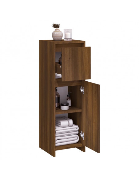 Armadietto Bagno Rovere Marrone 30x30x95cm in Legno Multistrato