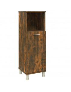 Armadietto Bagno Rovere Fumo 30x30x95 cm in Legno Multistrato 2