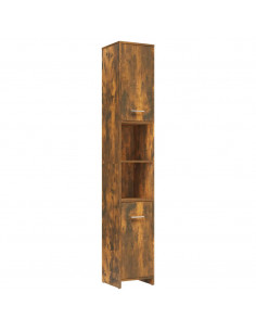 Armadietto Bagno Rovere Fumo 30x30x183,5cm Legno Ingegnerizzato 2