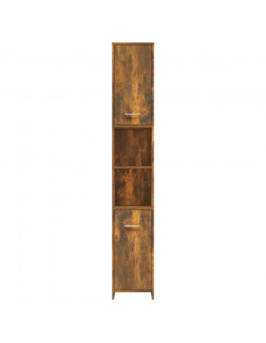 Armadietto Bagno Rovere Fumo 30x30x183,5cm Legno Ingegnerizzato