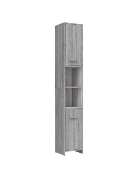 Armadietto Bagno Grigio Sonoma 30x30x183,5 cm Legno Multistrato