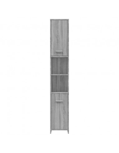 Armadietto Bagno Grigio Sonoma 30x30x183,5 cm Legno Multistrato