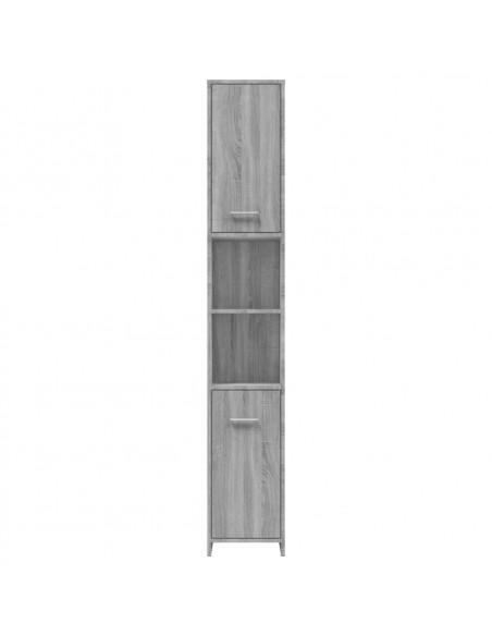 Armadietto Bagno Grigio Sonoma 30x30x183,5 cm Legno Multistrato