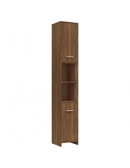 Armadietto Bagno Rovere Marrone 30x30x183,5cm Legno Multistrato