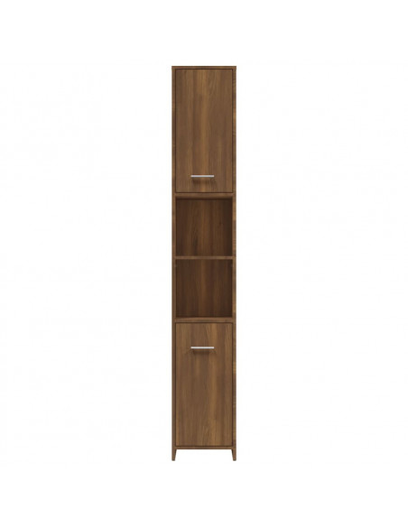 Armadietto Bagno Rovere Marrone 30x30x183,5cm Legno Multistrato