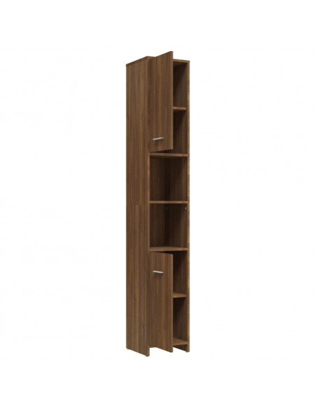 Armadietto Bagno Rovere Marrone 30x30x183,5cm Legno Multistrato