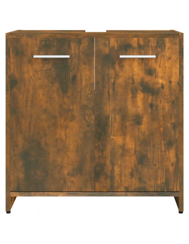 Armadietto Bagno Rovere Fumo 60x33x60 cm in Legno Multistrato