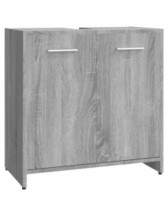 Armadietto Bagno Grigio Sonoma 60x33x60 cm in Legno Multistrato 2