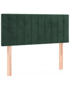 Giroletto a Molle con Materasso Verde Scuro 90x200 cm Velluto