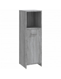Armadietto Bagno Grigio Sonoma 30x30x95 cm in Legno Multistrato 2