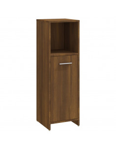 Armadietto Bagno Rovere Marrone 30x30x95cm in Legno Multistrato 2