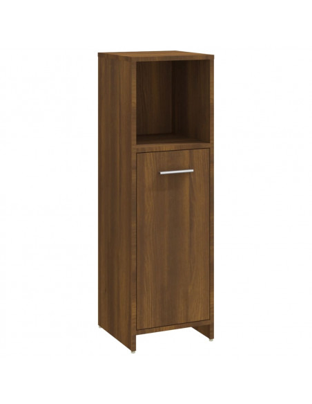 Armadietto Bagno Rovere Marrone 30x30x95cm in Legno Multistrato