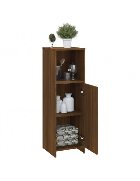 Armadietto Bagno Rovere Marrone 30x30x95cm in Legno Multistrato