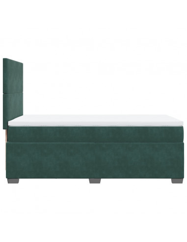 Giroletto a Molle con Materasso Verde Scuro 90x200 cm Velluto