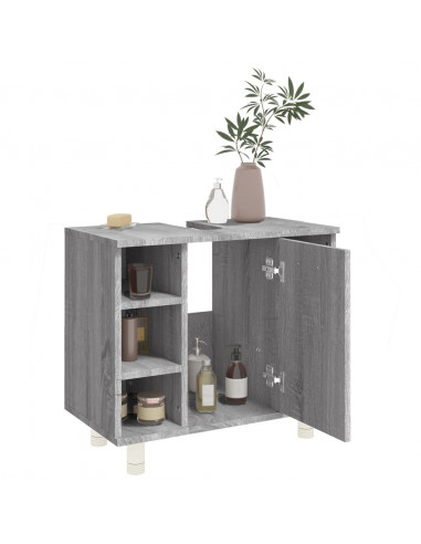 Armadietto Bagno Grigio Sonoma 60x32x53,5 cm Legno Multistrato
