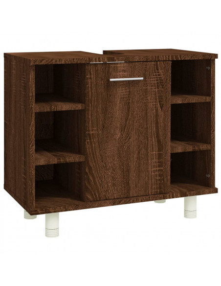 Armadietto Bagno Rovere Marrone 60x32x53,5 cm Legno Multistrato