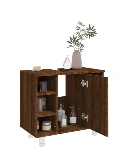 Armadietto Bagno Rovere Marrone 60x32x53,5 cm Legno Multistrato
