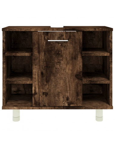 Armadietto Bagno Rovere Fumo 60x32x53,5 cm in Legno Multistrato