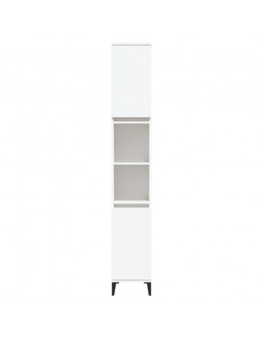 Armadietto da Bagno Bianco 30x30x190 cm in Legno Multistrato