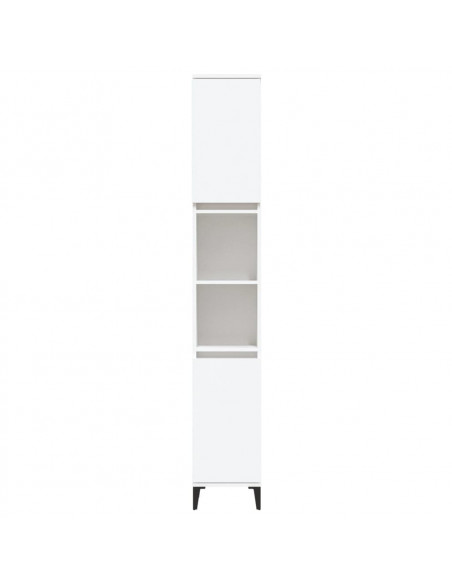 Armadietto da Bagno Bianco 30x30x190 cm in Legno Multistrato