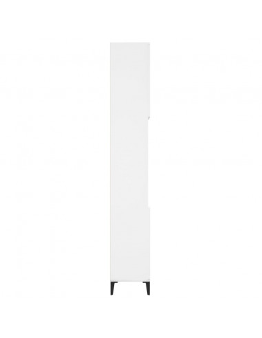 Armadietto da Bagno Bianco 30x30x190 cm in Legno Multistrato