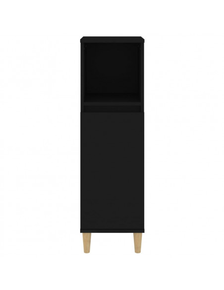 Armadietto da Bagno Nero 30x30x100 cm in Legno Multistrato
