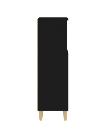Armadietto da Bagno Nero 30x30x100 cm in Legno Multistrato