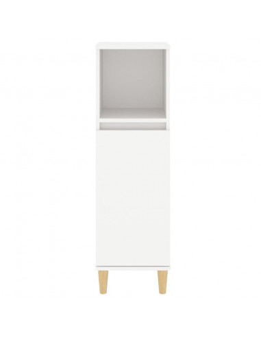 Armadietto da Bagno Bianco 30x30x100 cm in Legno Multistrato