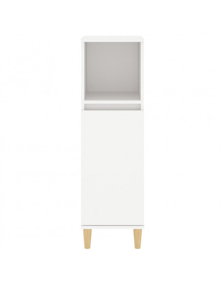 Armadietto da Bagno Bianco 30x30x100 cm in Legno Multistrato