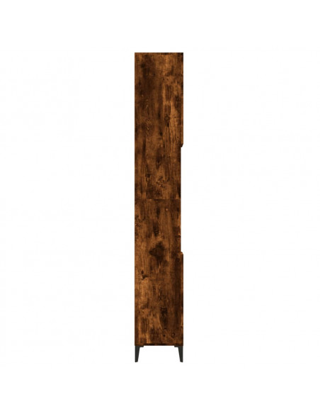 Armadietto Bagno Rovere Fumo 30x30x190 cm in Legno Multistrato