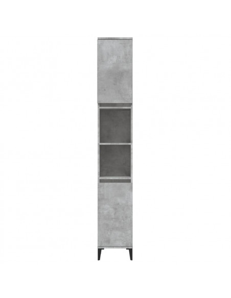 Armadietto Bagno Grigio Cemento 30x30x190 cm Legno Multistrato