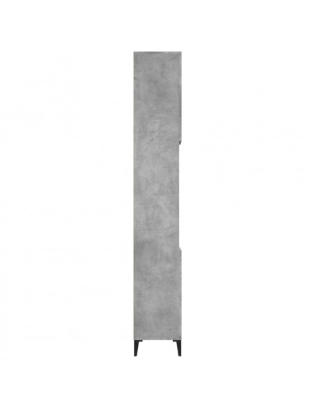 Armadietto Bagno Grigio Cemento 30x30x190 cm Legno Multistrato