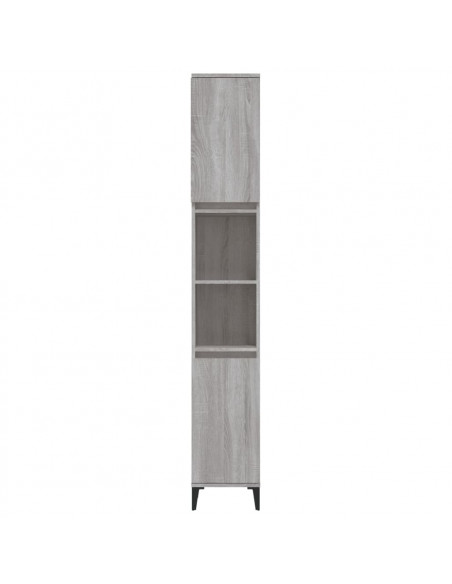 Armadietto Bagno Grigio Sonoma 30x30x190cm in Legno Multistrato