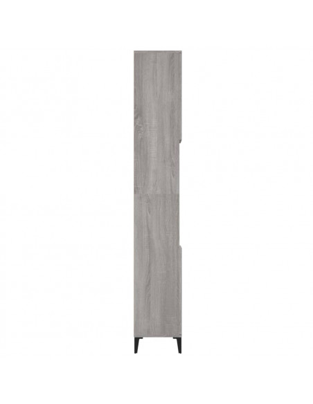Armadietto Bagno Grigio Sonoma 30x30x190cm in Legno Multistrato