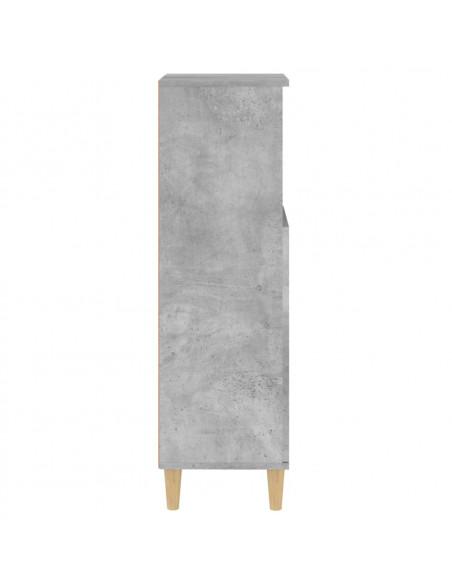 Armadietto Bagno Grigio Cemento 30x30x100 cm Legno Multistrato