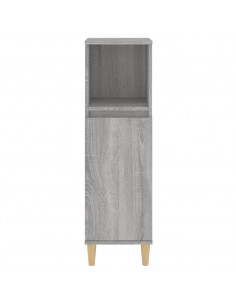 Armadietto Bagno Grigio Sonoma 30x30x100cm in Legno Multistrato 2