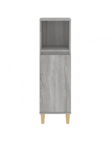 Armadietto Bagno Grigio Sonoma 30x30x100cm in Legno Multistrato