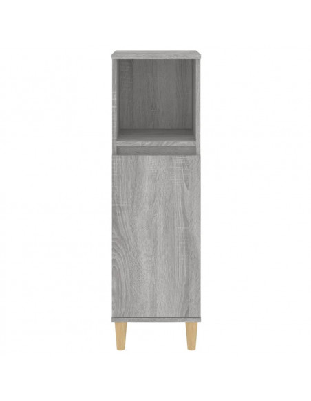 Armadietto Bagno Grigio Sonoma 30x30x100cm in Legno Multistrato