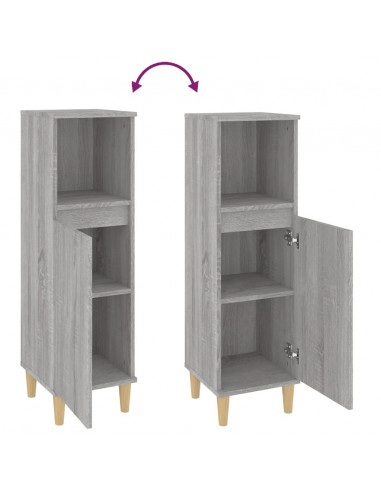 Armadietto Bagno Grigio Sonoma 30x30x100cm in Legno Multistrato