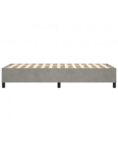 Giroletto a Molle Grigio Chiaro 90x190 cm in Velluto