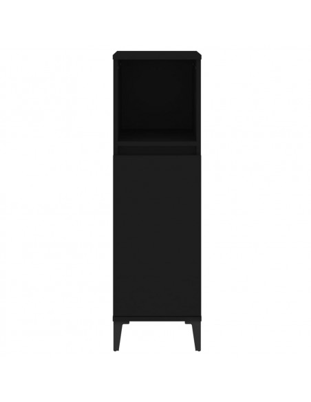 Armadietto da Bagno Nero 30x30x100 cm in Legno Multistrato