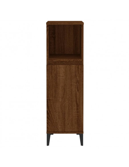 Armadietto Bagno Rovere Marrone 30x30x100 cm Legno Multistrato