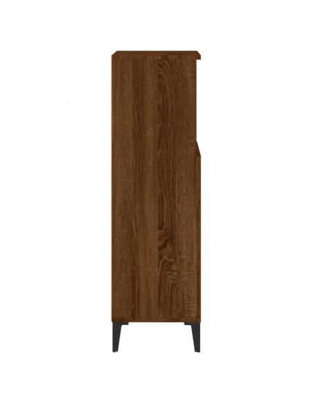 Armadietto Bagno Rovere Marrone 30x30x100 cm Legno Multistrato