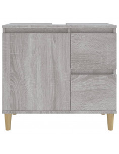 Armadietto Bagno Grigio Sonoma 65x33x60 cm in Legno Multistrato 2