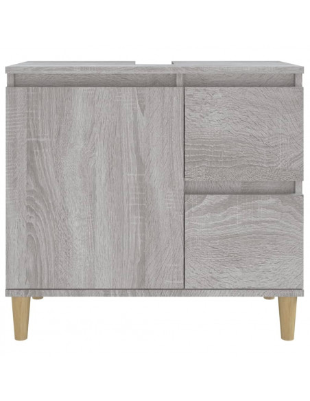 Armadietto Bagno Grigio Sonoma 65x33x60 cm in Legno Multistrato