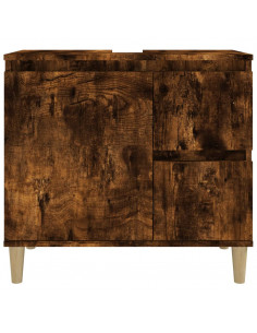 Armadietto Bagno Rovere Fumo 65x33x60 cm in Legno Multistrato 2