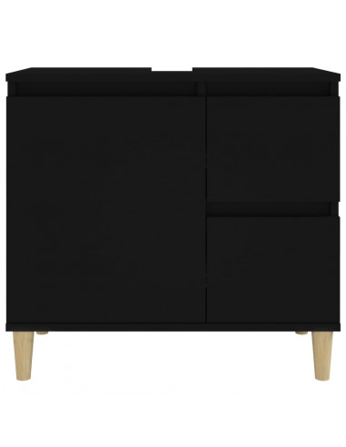 Armadietto da Bagno Nero 65x33x60 cm in Legno Multistrato